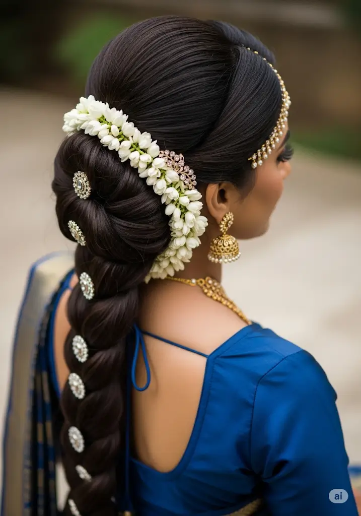 Elegant updo hairstyle for weddings by Rang-e Mubina.